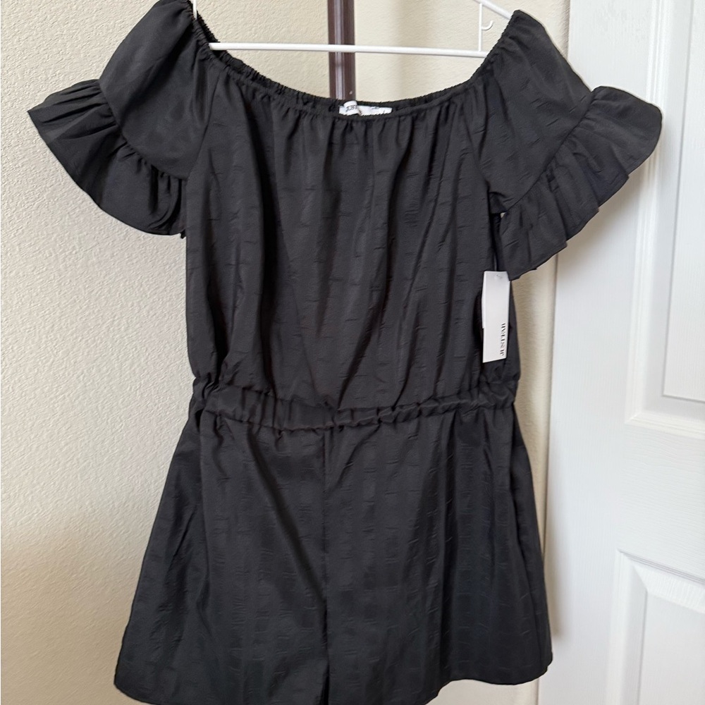 Black Off-Shoulder Romper